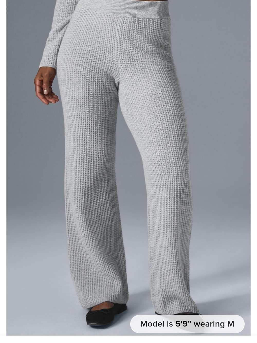 Alo Cashmere High-Waist Plush Waffle Pant - Picture 3 of 7